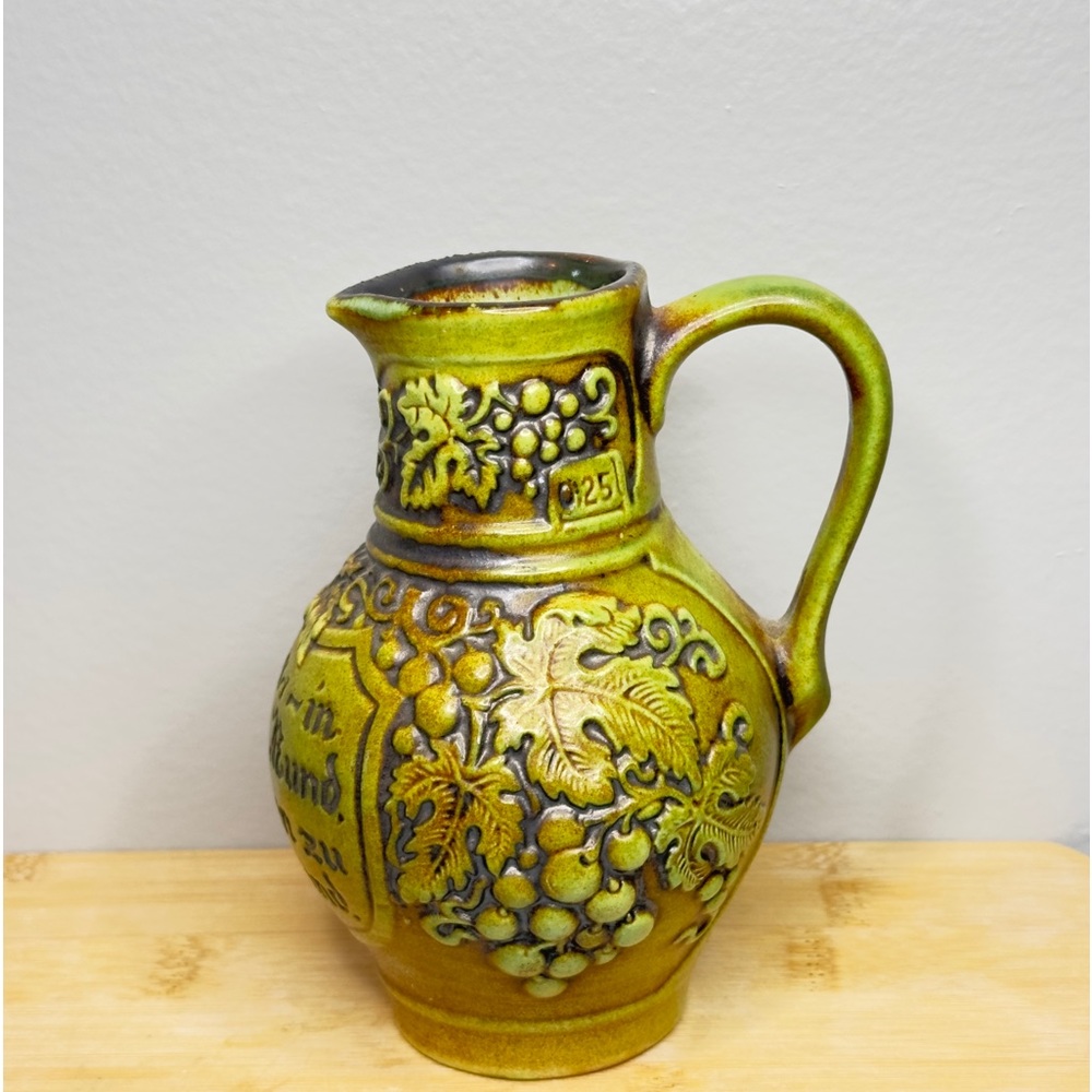 Vintage Gerz W. German Salt Glazed Measure 5” Tall Wine Jug